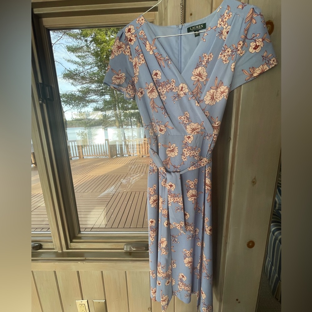 Lauren Ralph Lauren light blue flowered print dress
